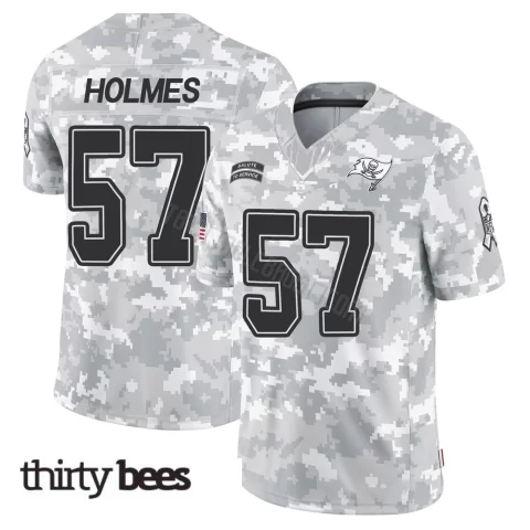 Yasir Holmes ＃57 Tampa Bay Buccaneers Youth Limited Arctic Camo 2024 Salute to Service Jersey