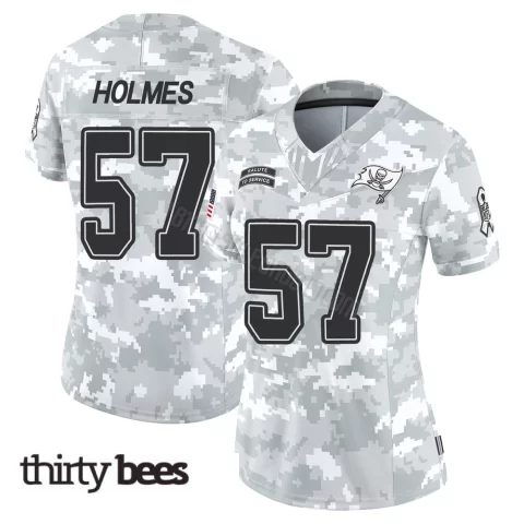 Yasir Holmes ＃57 Tampa Bay Buccaneers Women's Limited Arctic Camo 2024 Salute to Service Jersey