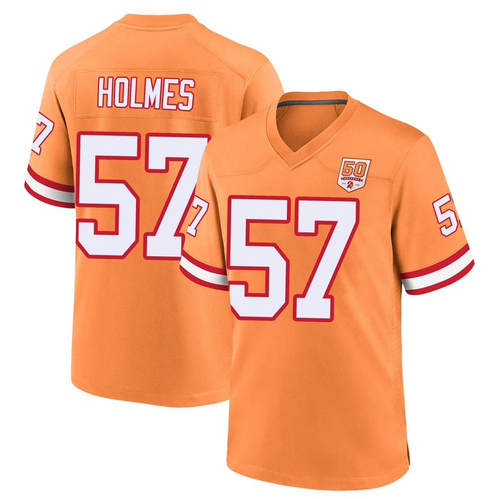 Yasir Holmes ＃57 Tampa Bay Buccaneers Men's Game Cream sicle 50th Season Jersey