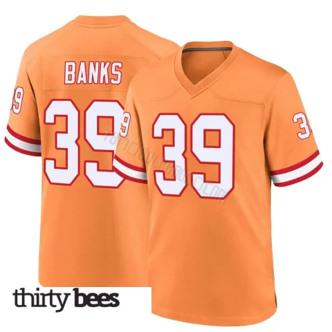 Marcus Banks ＃39 Tampa Bay Buccaneers Men's Game Orange Throwback Jersey
