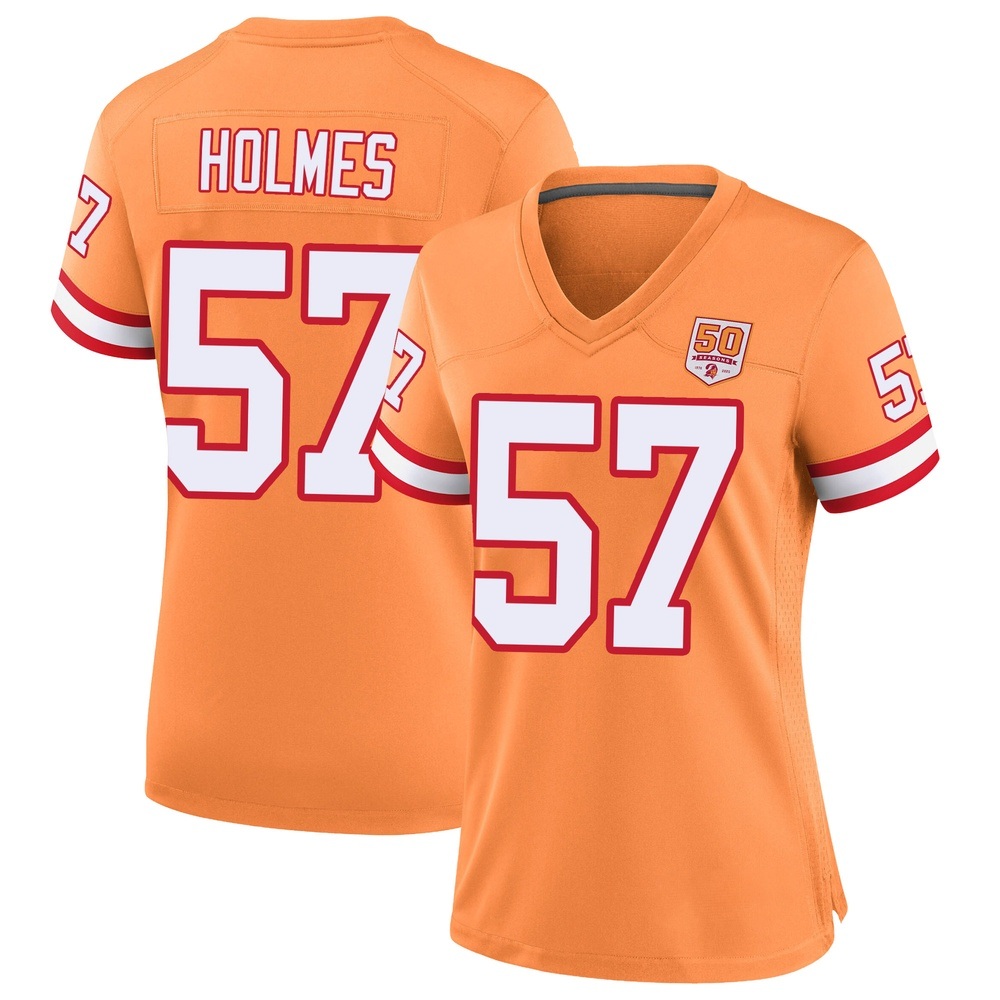 Yasir Holmes ＃57 Tampa Bay Buccaneers Women's Game Cream sicle 50th Season Jersey