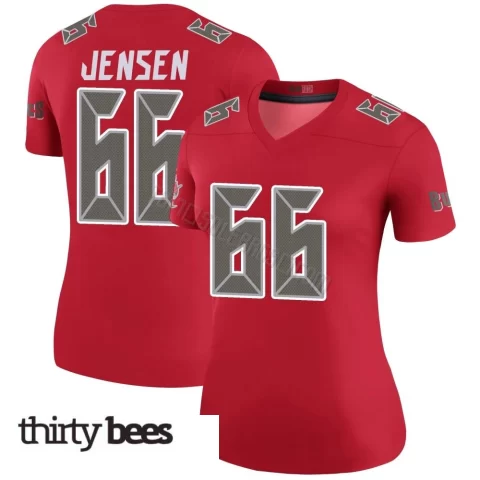 Ryan Jensen ＃66 Tampa Bay Buccaneers Women's Legend Red Color Rush Jersey