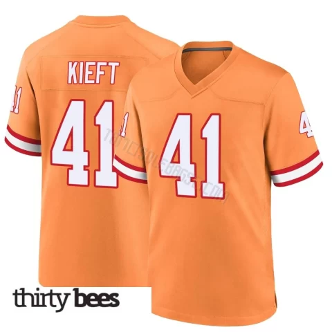Ko Kieft ＃41 Tampa Bay Buccaneers Men's Game Orange Throwback Jersey