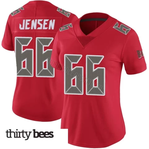 Ryan Jensen ＃66 Tampa Bay Buccaneers Women's Limited Red Color Rush Jersey