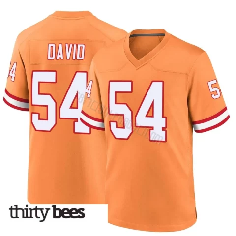 Lavonte David ＃54 Tampa Bay Buccaneers Men's Game Orange Throwback Jersey