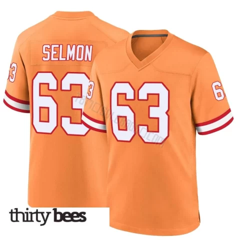 Lee Roy Selmon ＃63 Tampa Bay Buccaneers Men's Game Orange Throwback Jersey