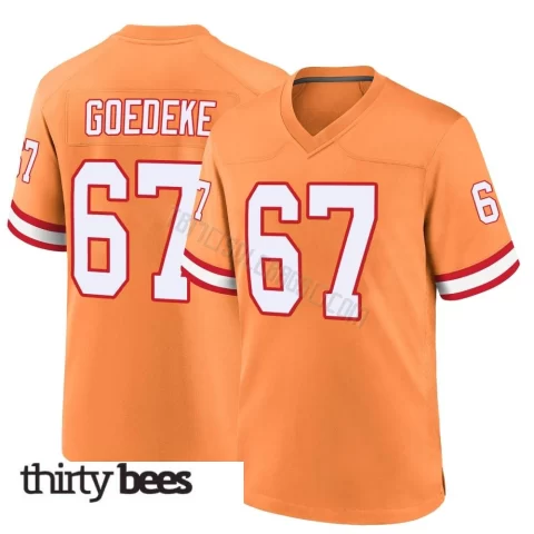 Luke Goedeke ＃67 Tampa Bay Buccaneers Men's Game Orange Throwback Jersey