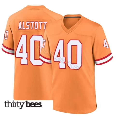 Mike Alstott ＃40 Tampa Bay Buccaneers Men's Game Orange Throwback Jersey