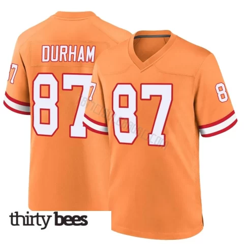 Payne Durham ＃87 Tampa Bay Buccaneers Men's Game Orange Throwback Jersey