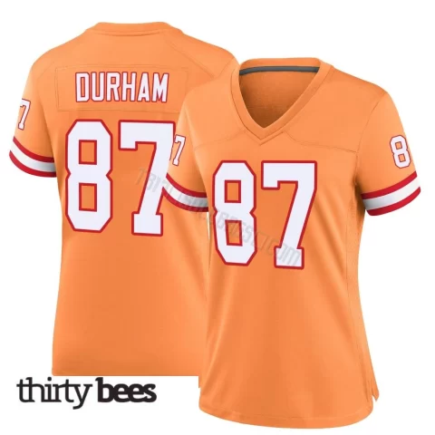 Payne Durham ＃87 Tampa Bay Buccaneers Women's Game Orange Throwback Jersey