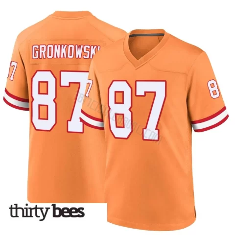 Rob Gronkowski ＃87 Tampa Bay Buccaneers Men's Game Orange Throwback Jersey