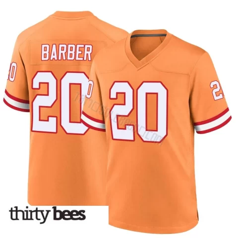 Ronde Barber ＃20 Tampa Bay Buccaneers Men's Game Orange Throwback Jersey