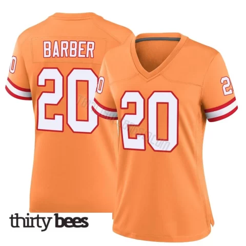 Ronde Barber ＃20 Tampa Bay Buccaneers Women's Game Orange Throwback Jersey