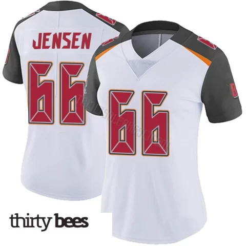Ryan Jensen ＃66 Tampa Bay Buccaneers Women's Limited White Vapor Untouchable Jersey