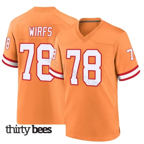 Tristan Wirfs ＃78 Tampa Bay Buccaneers Men's Game Orange Throwback Jersey