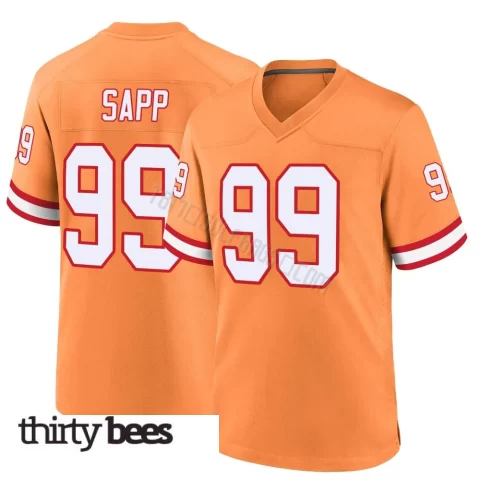 Warren Sapp ＃99 Tampa Bay Buccaneers Youth Game Orange Throwback Jersey
