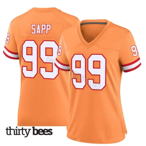 Warren Sapp ＃99 Tampa Bay Buccaneers Women's Game Orange Throwback Jersey