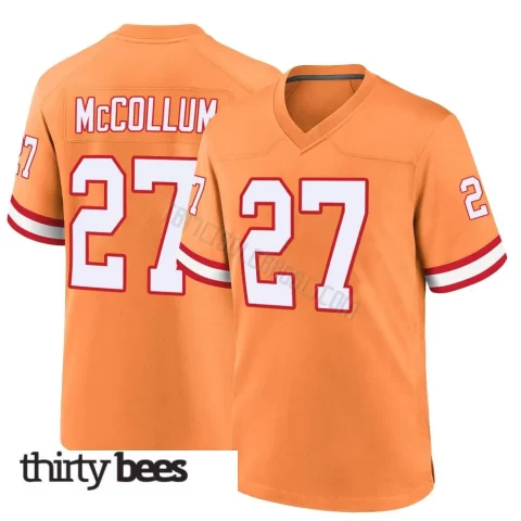 Zyon McCollum ＃27 Tampa Bay Buccaneers Men's Game Orange Throwback Jersey