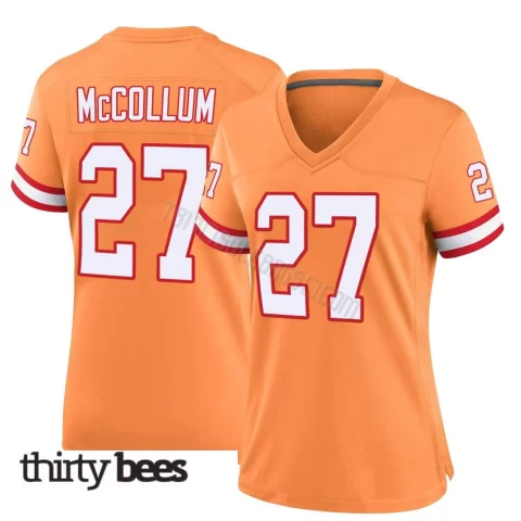 Zyon McCollum ＃27 Tampa Bay Buccaneers Women's Game Orange Throwback Jersey