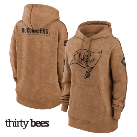 Tampa Bay Buccaneers Women's Brown 2023 Salute to Service Pullover Hoodie