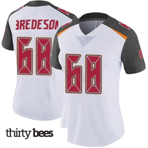 Ben Bredeson ＃68 Tampa Bay Buccaneers Women's Limited White Vapor Untouchable Jersey