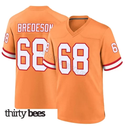 Ben Bredeson ＃68 Tampa Bay Buccaneers Men's Game Orange Throwback Jersey