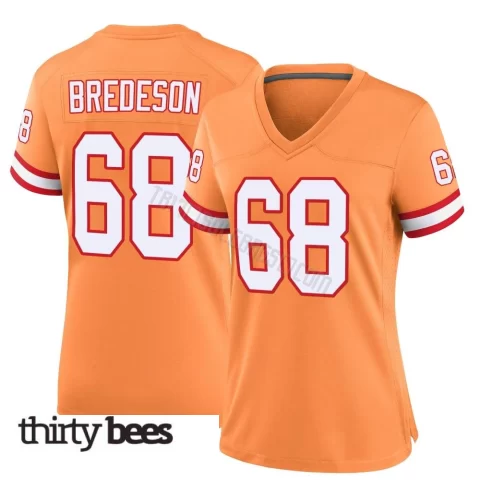 Ben Bredeson ＃68 Tampa Bay Buccaneers Women's Game Orange Throwback Jersey