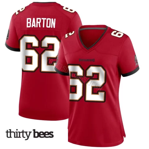 Graham Barton ＃62 Tampa Bay Buccaneers Women's Game Red Team Color Jersey