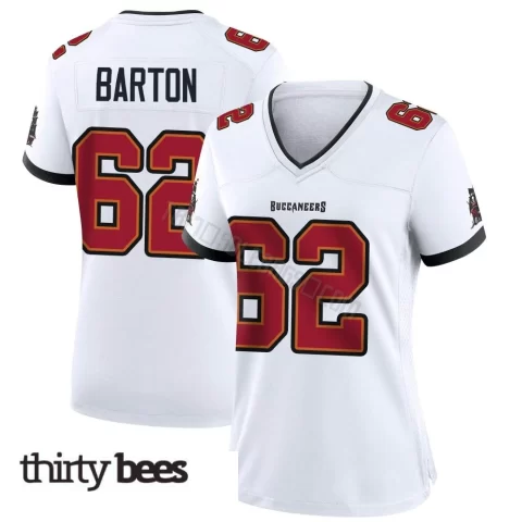 Graham Barton ＃62 Tampa Bay Buccaneers Women's Game White Jersey