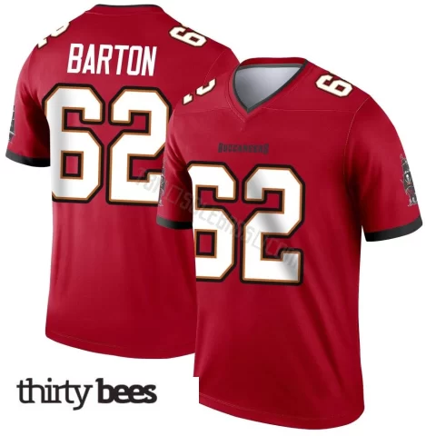 Graham Barton ＃62 Tampa Bay Buccaneers Men's Legend Red Jersey