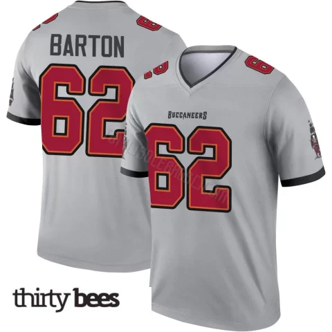 Graham Barton ＃62 Tampa Bay Buccaneers Youth Legend Gray Inverted Jersey