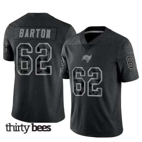 Graham Barton ＃62 Tampa Bay Buccaneers Youth Limited Black Reflective Jersey