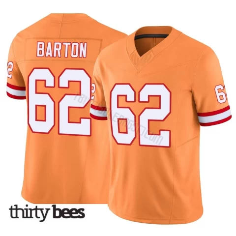 Graham Barton ＃62 Tampa Bay Buccaneers Men's Limited Orange Vapor F.U.S.E. Jersey
