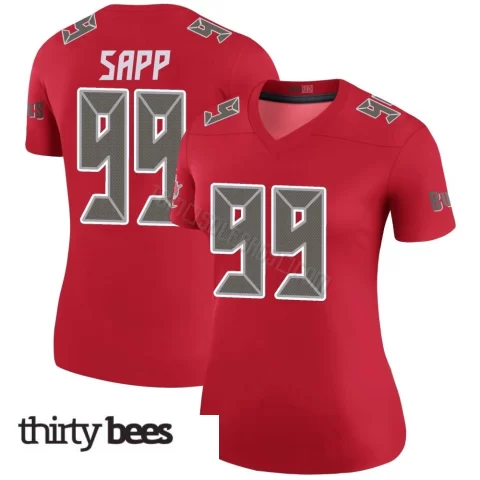 Warren Sapp ＃99 Tampa Bay Buccaneers Women's Legend Red Color Rush Jersey