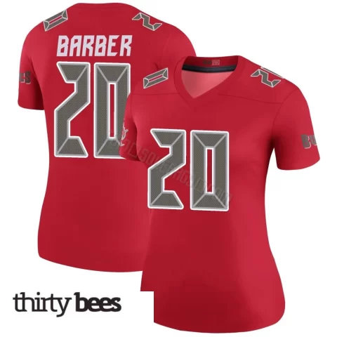 Ronde Barber ＃20 Tampa Bay Buccaneers Women's Legend Red Color Rush Jersey
