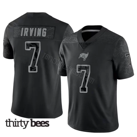 Bucky Irving ＃7 Tampa Bay Buccaneers Men's Limited Black Reflective Jersey