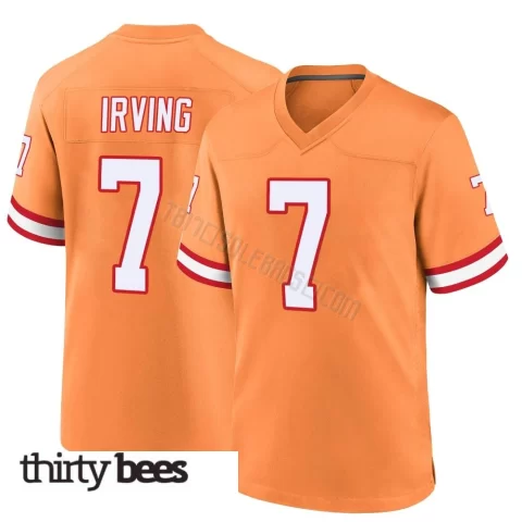 Bucky Irving ＃7 Tampa Bay Buccaneers Youth Game Orange Throwback Jersey