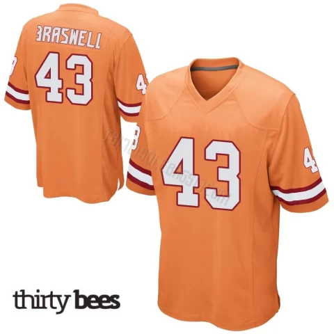 Chris Braswell ＃43 Tampa Bay Buccaneers Men's Game Orange Alternate Jersey