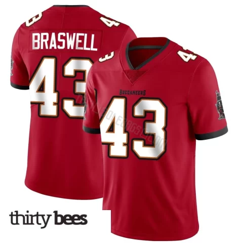 Chris Braswell ＃43 Tampa Bay Buccaneers Men's Limited Red Team Color Vapor Untouchable Jersey