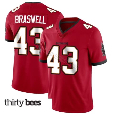 Chris Braswell ＃43 Tampa Bay Buccaneers Youth Limited Red Team Color Vapor Untouchable Jersey