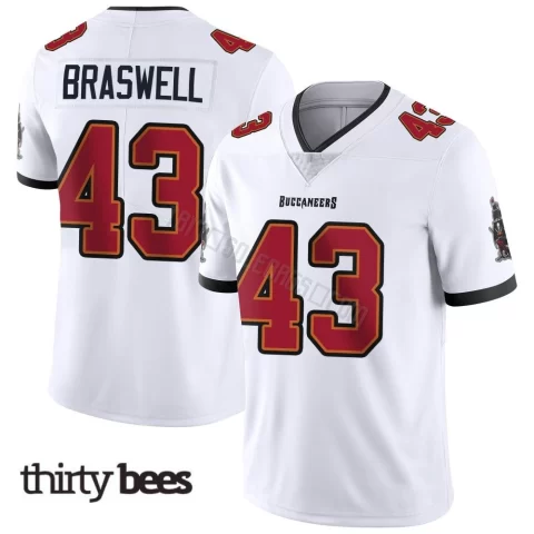 Chris Braswell ＃43 Tampa Bay Buccaneers Youth Limited White Vapor Untouchable Jersey