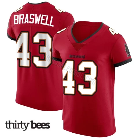 Chris Braswell ＃43 Tampa Bay Buccaneers Men's Elite Red Vapor Jersey