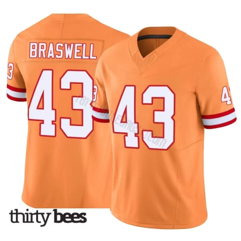Chris Braswell ＃43 Tampa Bay Buccaneers Men's Limited Orange Vapor F.U.S.E. Jersey