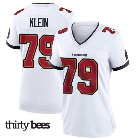Elijah Klein ＃79 Tampa Bay Buccaneers Women's Game White Jersey