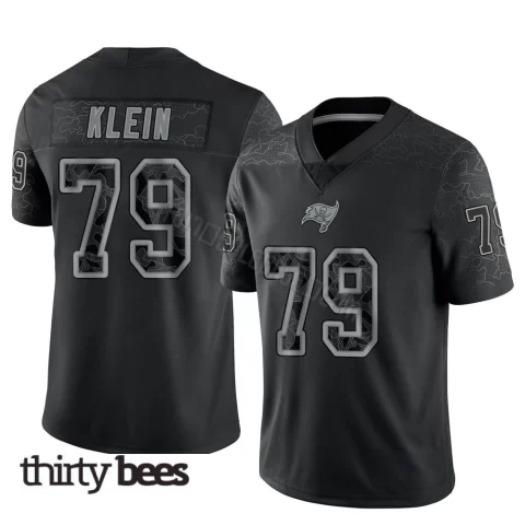 Elijah Klein ＃79 Tampa Bay Buccaneers Men's Limited Black Reflective Jersey