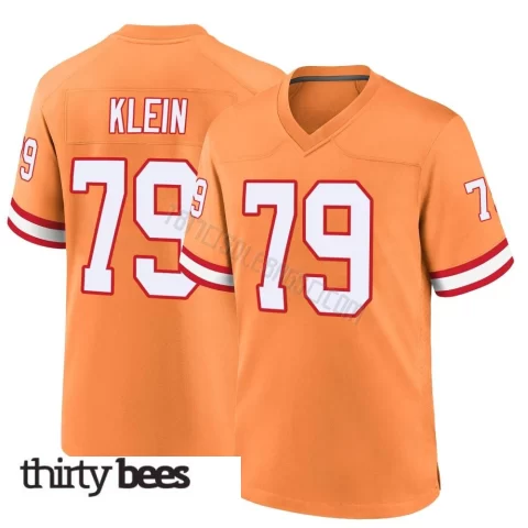 Elijah Klein ＃79 Tampa Bay Buccaneers Men's Game Orange Throwback Jersey