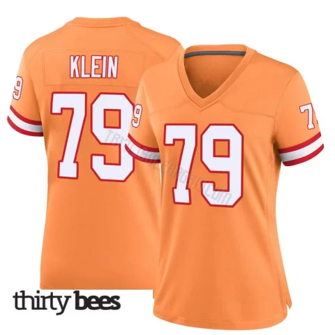 Elijah Klein ＃79 Tampa Bay Buccaneers Women's Game Orange Throwback Jersey
