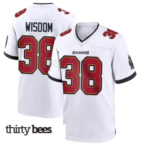 Rashad Wisdom ＃38 Tampa Bay Buccaneers Youth Game White Jersey