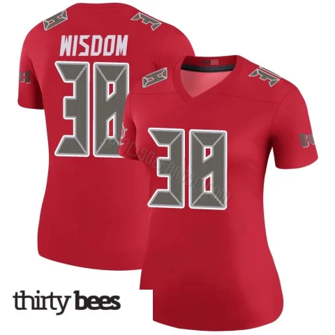 Rashad Wisdom ＃38 Tampa Bay Buccaneers Women's Legend Red Color Rush Jersey