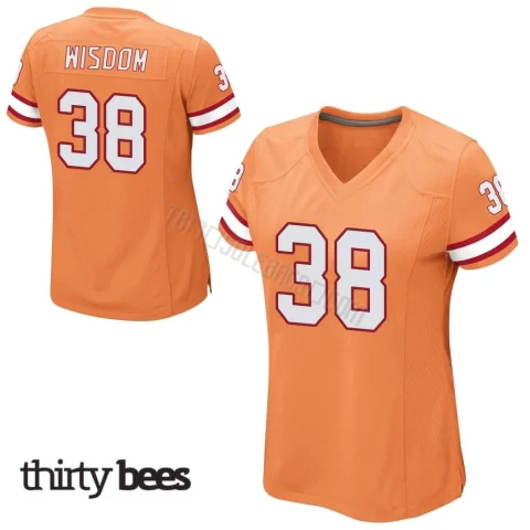 Rashad Wisdom ＃38 Tampa Bay Buccaneers Women's Game Orange Alternate Jersey
